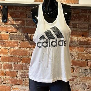 NWT Adidas White Graphic Sleeveless Tank Top
